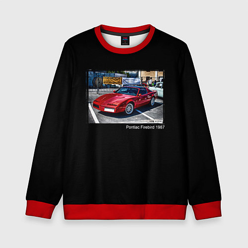 Детский свитшот Ретро автомобиль Pontiac Firebird 1987 года / 3D-Красный – фото 1