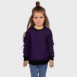 Свитшот детский Чёрно-фиолетовый ломаные полосы, цвет: 3D-черный — фото 2