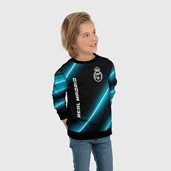 Свитшот детский Real Madrid неоновые лампы, цвет: 3D-черный — фото 2