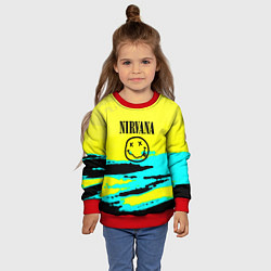 Свитшот детский Nirvana краски кислотные, цвет: 3D-красный — фото 2