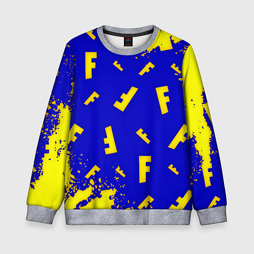 Детский свитшот Fortnite краски неон / 3D-Меланж – фото 1