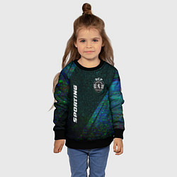 Свитшот детский Sporting glitch blue, цвет: 3D-черный — фото 2
