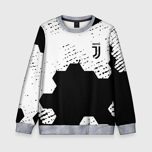 Детский свитшот Juventus hexagon black sport / 3D-Меланж – фото 1