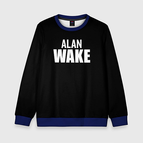 Детский свитшот Alan Wake white logo / 3D-Синий – фото 1