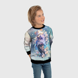 Свитшот детский Стильная медведица, цвет: 3D-черный — фото 2