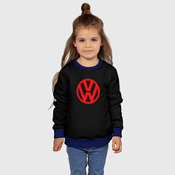 Свитшот детский Volkswagen red logo, цвет: 3D-синий — фото 2