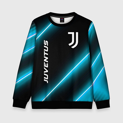 Детский свитшот Juventus неоновые лампы / 3D-Черный – фото 1