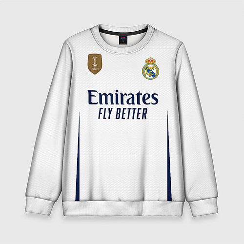 Детский свитшот Мбаппе Реал Мадрид форма домашняя / 3D-Белый – фото 1