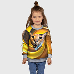 Свитшот детский Голова кота Шлепы, цвет: 3D-меланж — фото 2