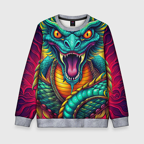 Детский свитшот Мифическая змея / 3D-Меланж – фото 1