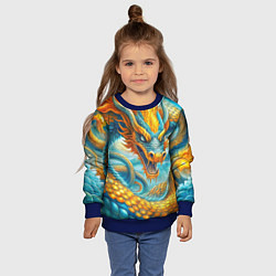 Свитшот детский Огромная змея, цвет: 3D-синий — фото 2