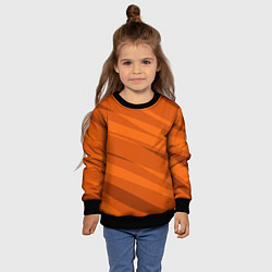 Свитшот детский Тёмный оранжевый полосами, цвет: 3D-черный — фото 2