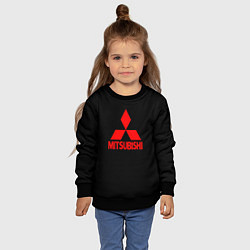 Свитшот детский Mitsubishi red logo, цвет: 3D-черный — фото 2