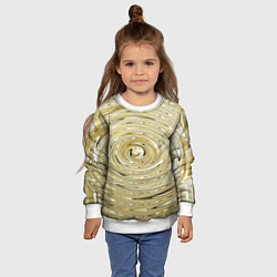Свитшот детский Абстракция золотой водоворот, цвет: 3D-белый — фото 2