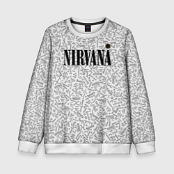 Свитшот детский Нирвана рок атрибутика, цвет: 3D-белый
