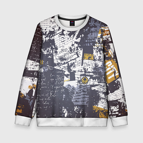 Детский свитшот Газетная страничка / 3D-Белый – фото 1