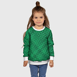 Свитшот детский Насыщенный зелёный текстурированный, цвет: 3D-белый — фото 2