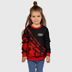 Свитшот детский Audi sport grunge, цвет: 3D-красный — фото 2