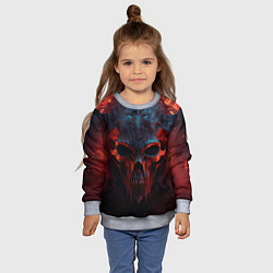 Свитшот детский Demon skull with horns, цвет: 3D-меланж — фото 2