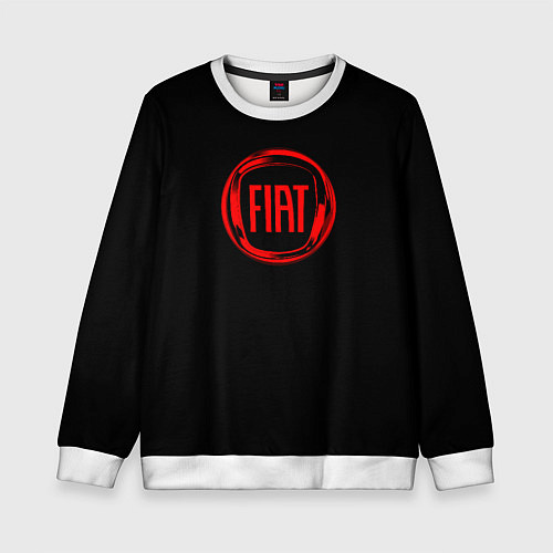Детский свитшот FIAT logo red / 3D-Белый – фото 1