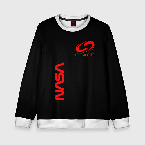 Детский свитшот Nasa space red logo / 3D-Белый – фото 1