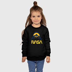Свитшот детский Nasa горы лого, цвет: 3D-черный — фото 2