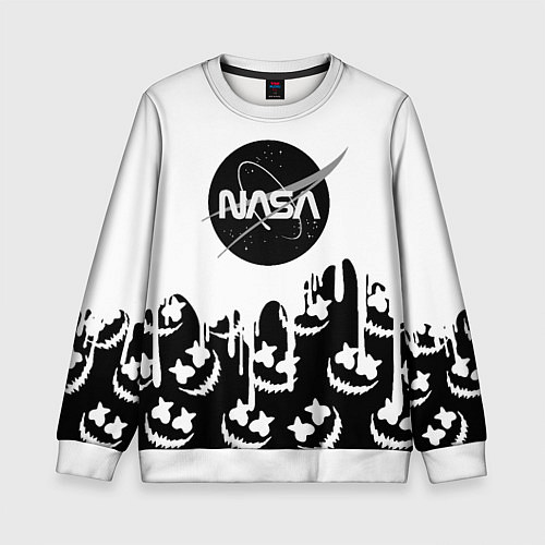 Детский свитшот Marshmello x Nasa / 3D-Белый – фото 1