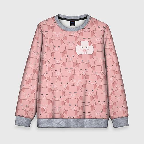Детский свитшот Свинки паттерн / 3D-Меланж – фото 1