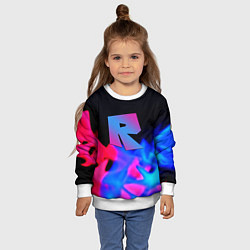 Свитшот детский Roblox neon flame, цвет: 3D-белый — фото 2