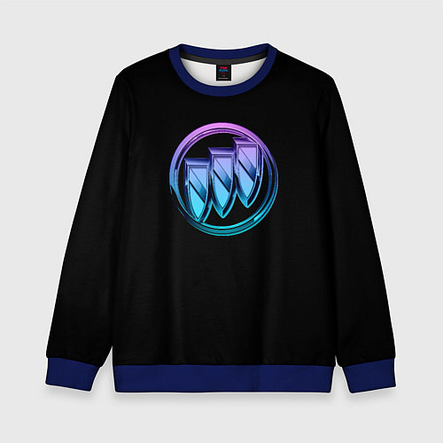 Детский свитшот Buick logo neon / 3D-Синий – фото 1