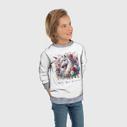 Свитшот детский Мечтай цвети вдохновляй, цвет: 3D-меланж — фото 2