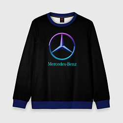 Свитшот детский Mercedes neon logo, цвет: 3D-синий