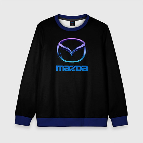 Детский свитшот Mazda neon logo / 3D-Синий – фото 1