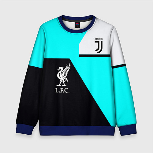 Детский свитшот Juventus x Liverpool geometry / 3D-Синий – фото 1