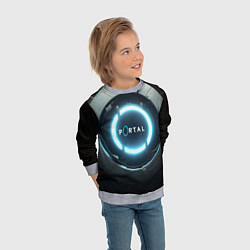 Свитшот детский Portal logo game, цвет: 3D-меланж — фото 2