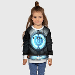Свитшот детский Portal logo game, цвет: 3D-белый — фото 2