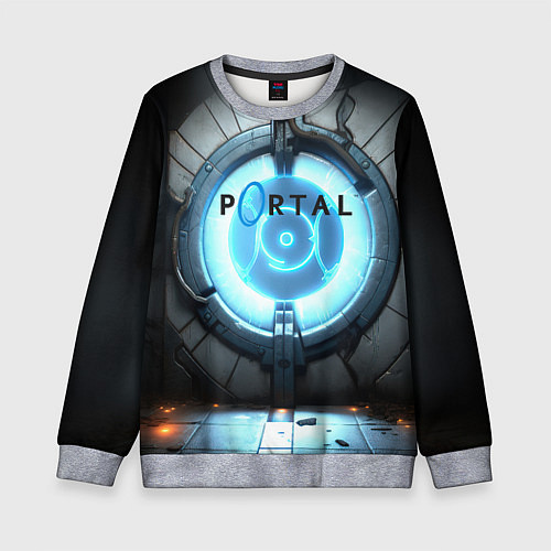 Детский свитшот Portal logo game / 3D-Меланж – фото 1