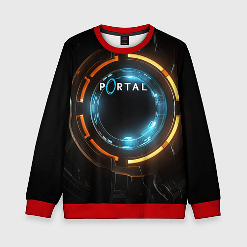 Детский свитшот Portal логотип игры / 3D-Красный – фото 1