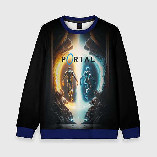 Детский свитшот Люди в портале / 3D-Синий – фото 1