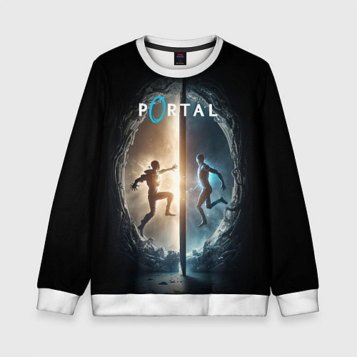Детский свитшот Люди в портале / 3D-Белый – фото 1