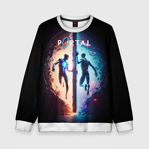 Детский свитшот Portal люди в прыжке / 3D-Белый – фото 1