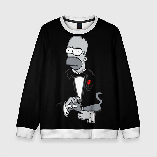 Детский свитшот Homer - the godfather / 3D-Белый – фото 1