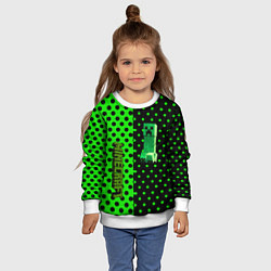 Свитшот детский Minecraft creeper pattern, цвет: 3D-белый — фото 2