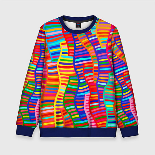 Детский свитшот Абстрактная полноцветная живопись / 3D-Синий – фото 1