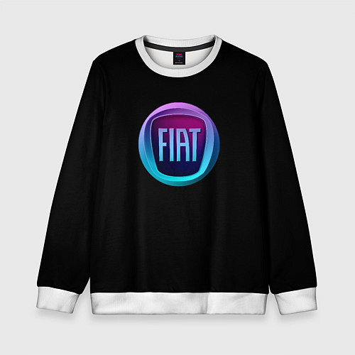 Детский свитшот FIAT logo neon / 3D-Белый – фото 1