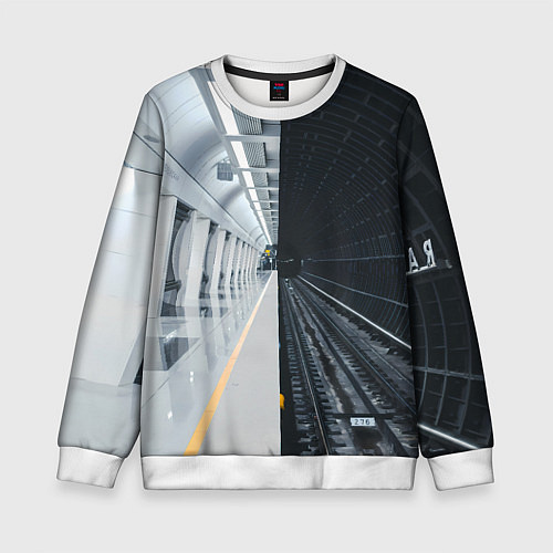 Детский свитшот Метро Москвы / 3D-Белый – фото 1
