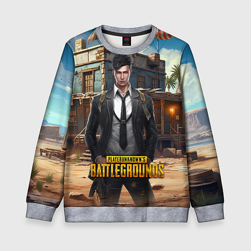 Детский свитшот PUBG mobile персонаж в костюме / 3D-Меланж – фото 1