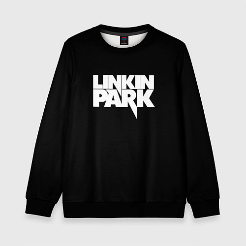 Детский свитшот Lnkin park logo white / 3D-Черный – фото 1