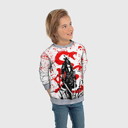 Свитшот детский Ghost of Tsushima and snake, цвет: 3D-меланж — фото 2