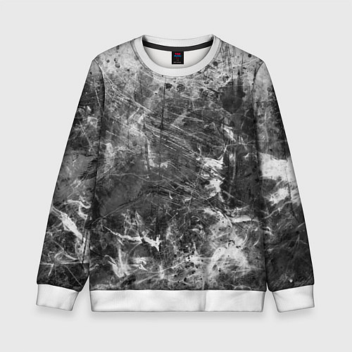 Детский свитшот Абстракция - серый дым / 3D-Белый – фото 1